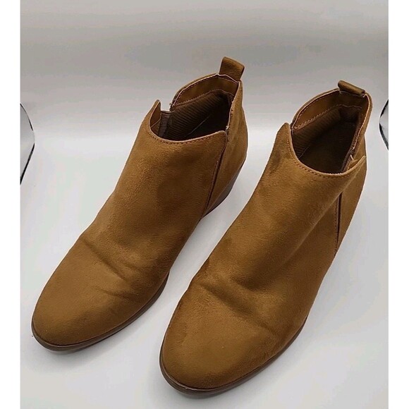 American Eagle Shannon Suede Boots Women’s Sz 6.5 Walnut Color Block Heel Winter - Picture 7 of 9